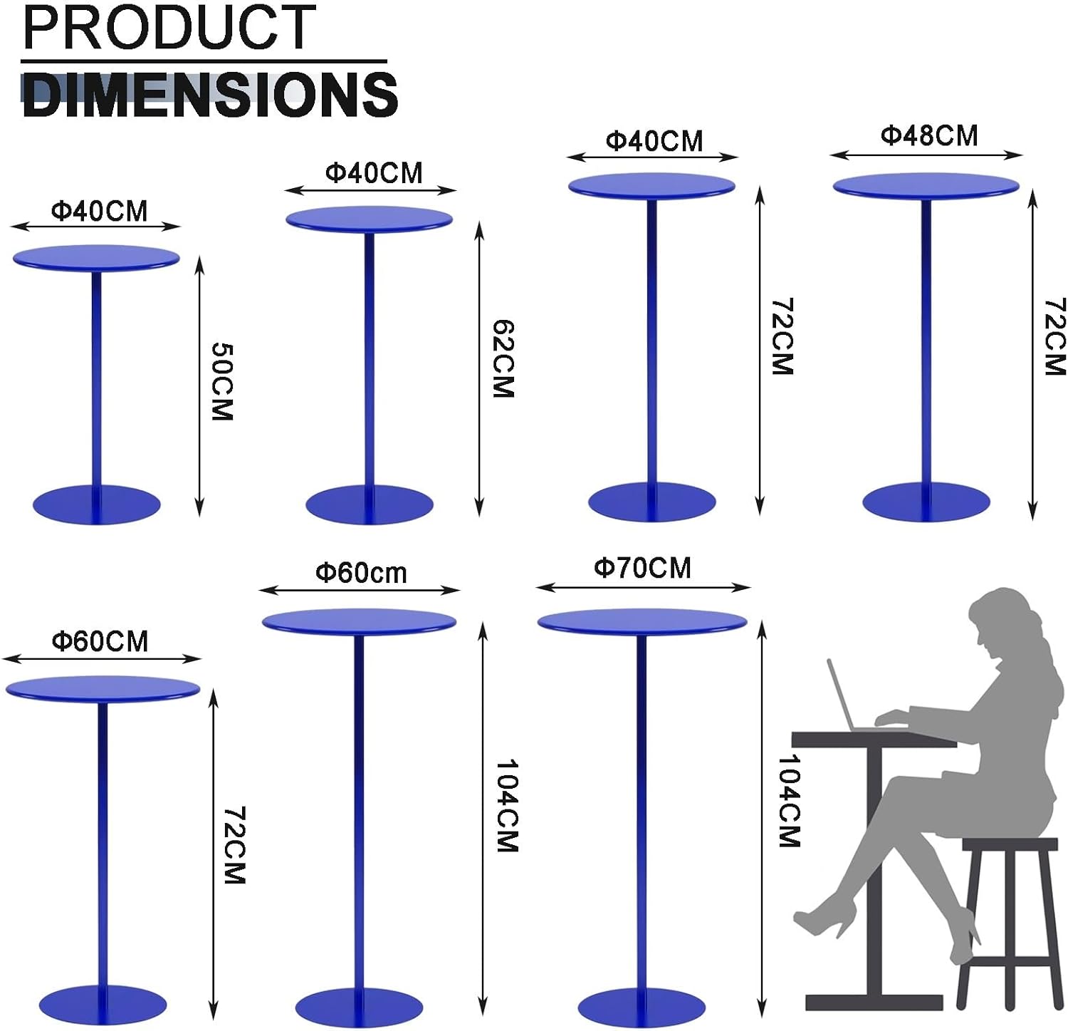 Dining Kitchen Desk, Bistro Table for Cocktail Coffee Drink Counter Table, Home Indoor Living Room Bar Table Pub Table Outdoor Patio Garden Side Table Breakfaset Desk, Ni