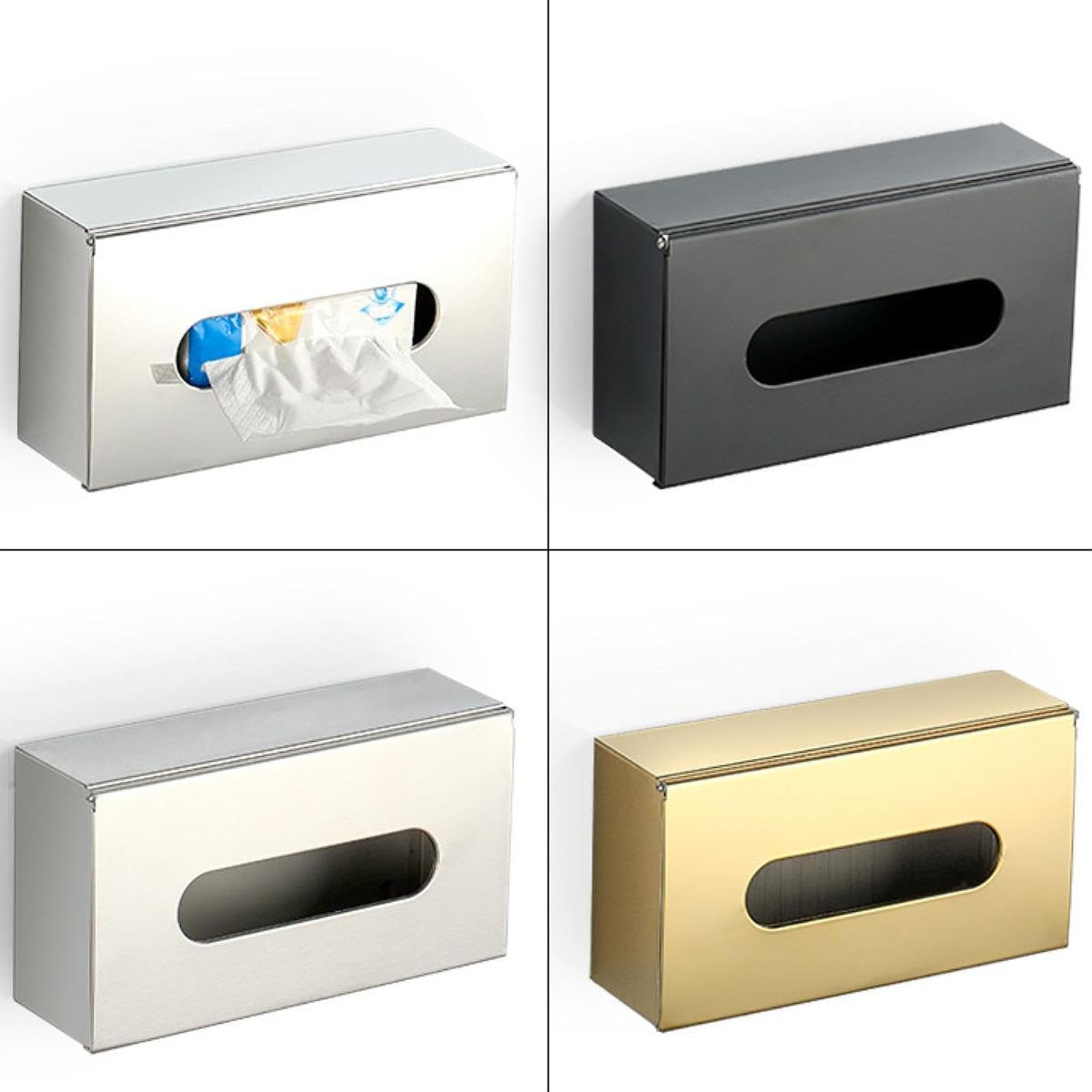 Caja de Pañuelos de Acero Inoxidable Resistente a La Corrosión, Dispensador de Servilletas Rectangular, Almacenamiento Práctico para Manteles Individu, Gloden, Individual
