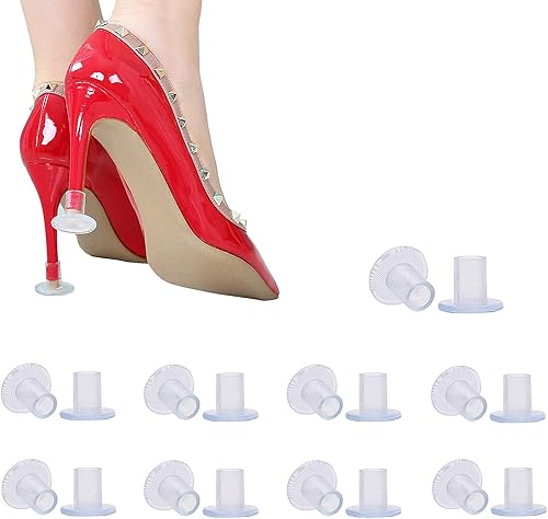 Miniatura 1 de Protectores transparentes de tacón alto para zapatos, tapones para caminar sobre hierba, pequeñomediogrande, 9 pares.