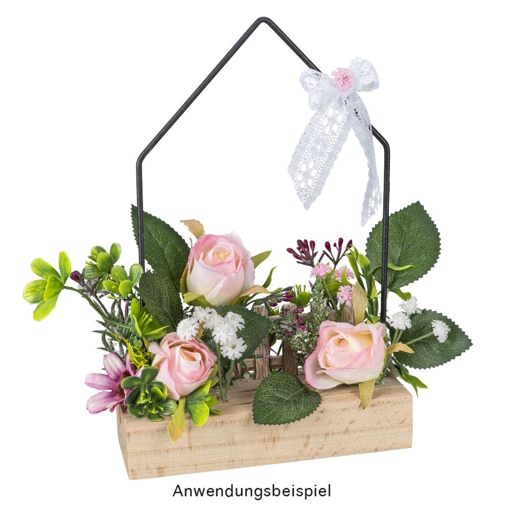 Ideen mit Herz Bloemenstruik | Kunstbloemstuk | Boeket | Dahlia in wit 2 | Decoratieve bloemen met lange steel | 5 bloemen ca. 4,5 cm
