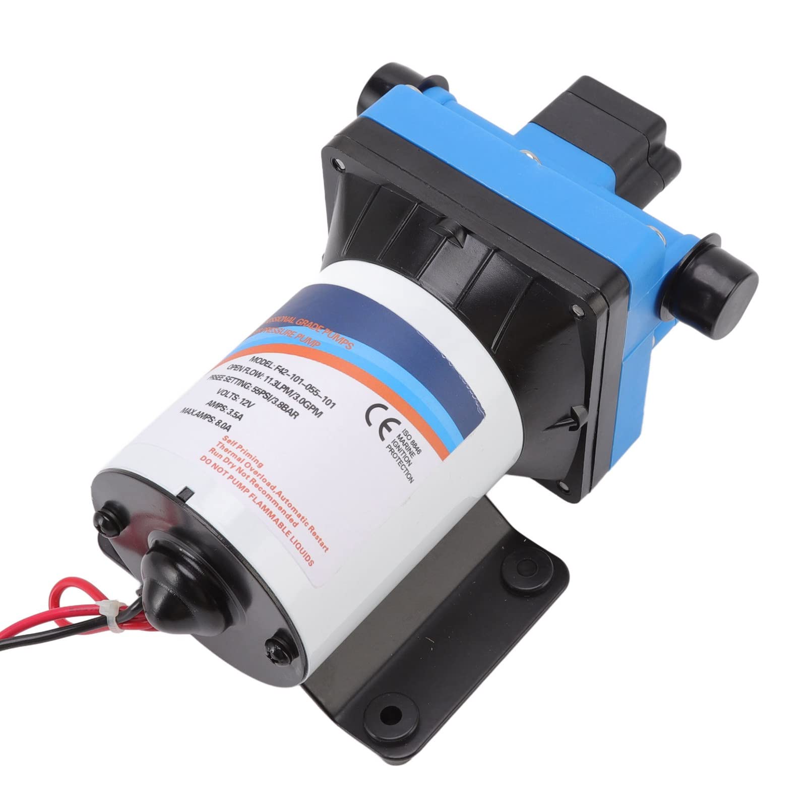 Eujgoov Bomba de Agua para Vehículos Recreativos de 12 V, Bomba de Agua para Vehículos Recreativos con Placa de Hierro, Bomba de Agua para Vehículos Recreativos de 12 V, Rosca Externa