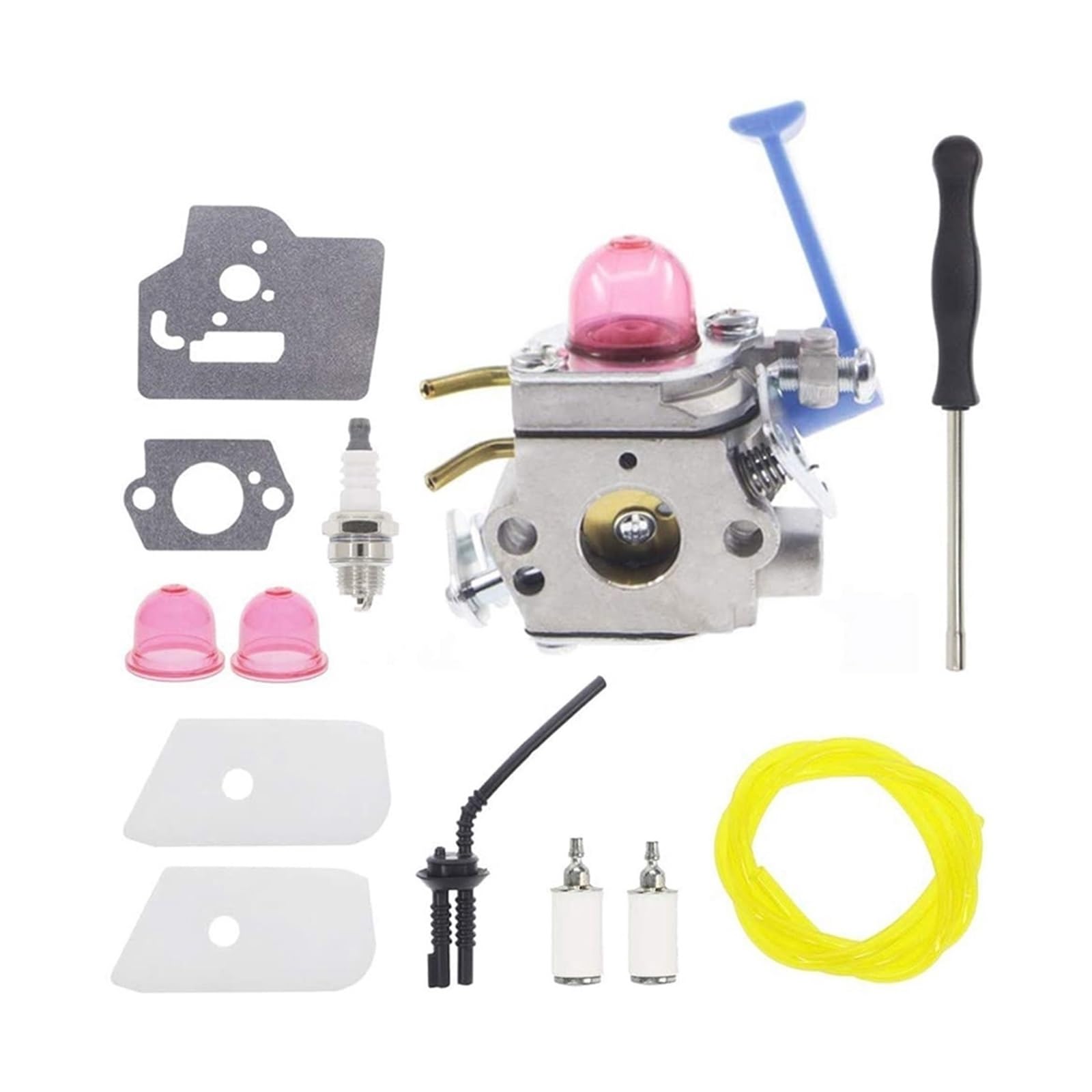 Carburador Kit para carburador desbrozadora para Husqvarna 124L 128R 128DJX para Craftsman C1Q-W40A con Kit de Puesta a para Punto de la línea de Combustible 545081897