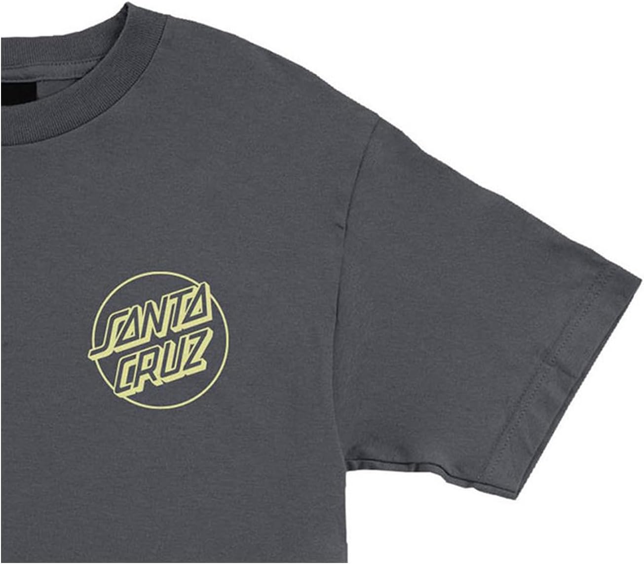 SANTA CRUZ Opus Dot S/S Heavyweight T-Shirt Charcoal w/Safety Sm Mens - Image 4