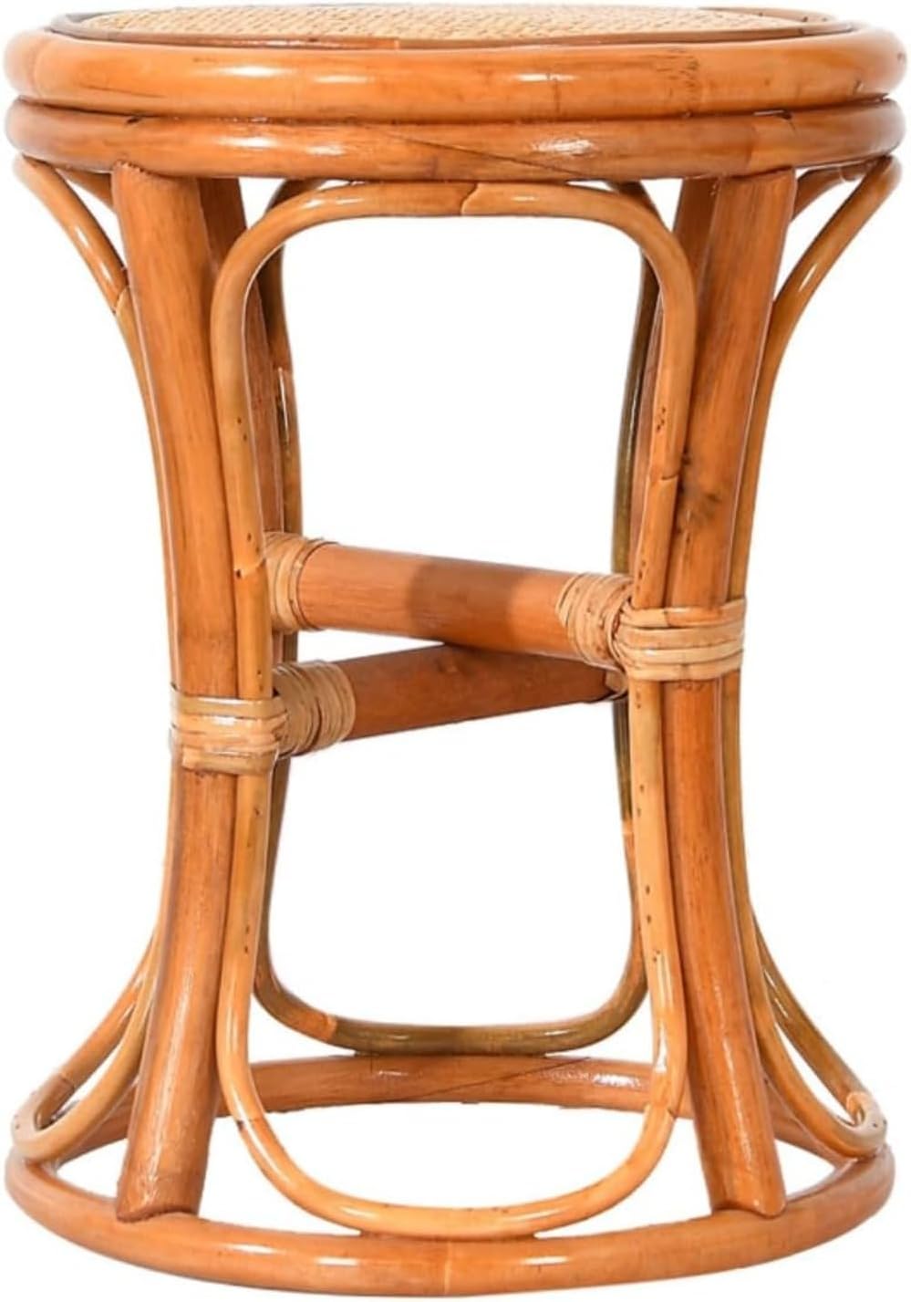 和風モダン 籐製 丸形スツール 軽量快適 多用途 温泉・旅館・日常ピッタリ 業務・家庭兼用 敬老の日・父の日 誕生日 贈り物 (43