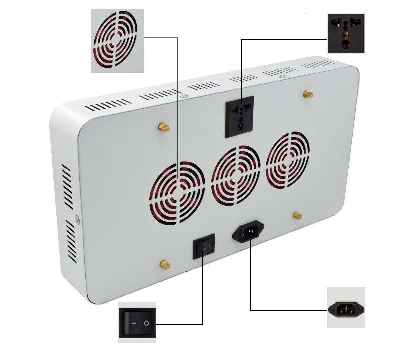 Lampada a LED 1500W Coltivazione Indoor 4373 per Serra 150 LED da 10 W e Gancio. Media Wave Store ®