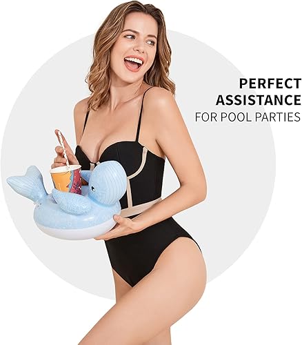 Miniatura 6 de Paquete de 12 soportes inflables para bebidas, flotadores de piscina para fiestas y niños, juguetes divertidos en el agua, flotadores de bebida para