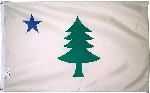 PringCor Bandera grande del estado de Maine de 3 x 5 pies 1901-1903 ME (3 x 5 pies histórico)