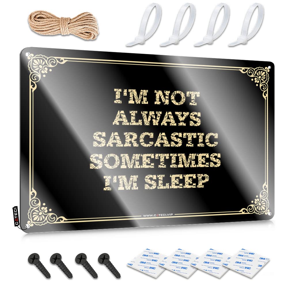 MWFKKADDB Bar Tin Signs Vintage I'M Not Always Sarcastic Sometimes Sleep Tin Sign Cheers Tin Sign Beer Decor(30X40CM)