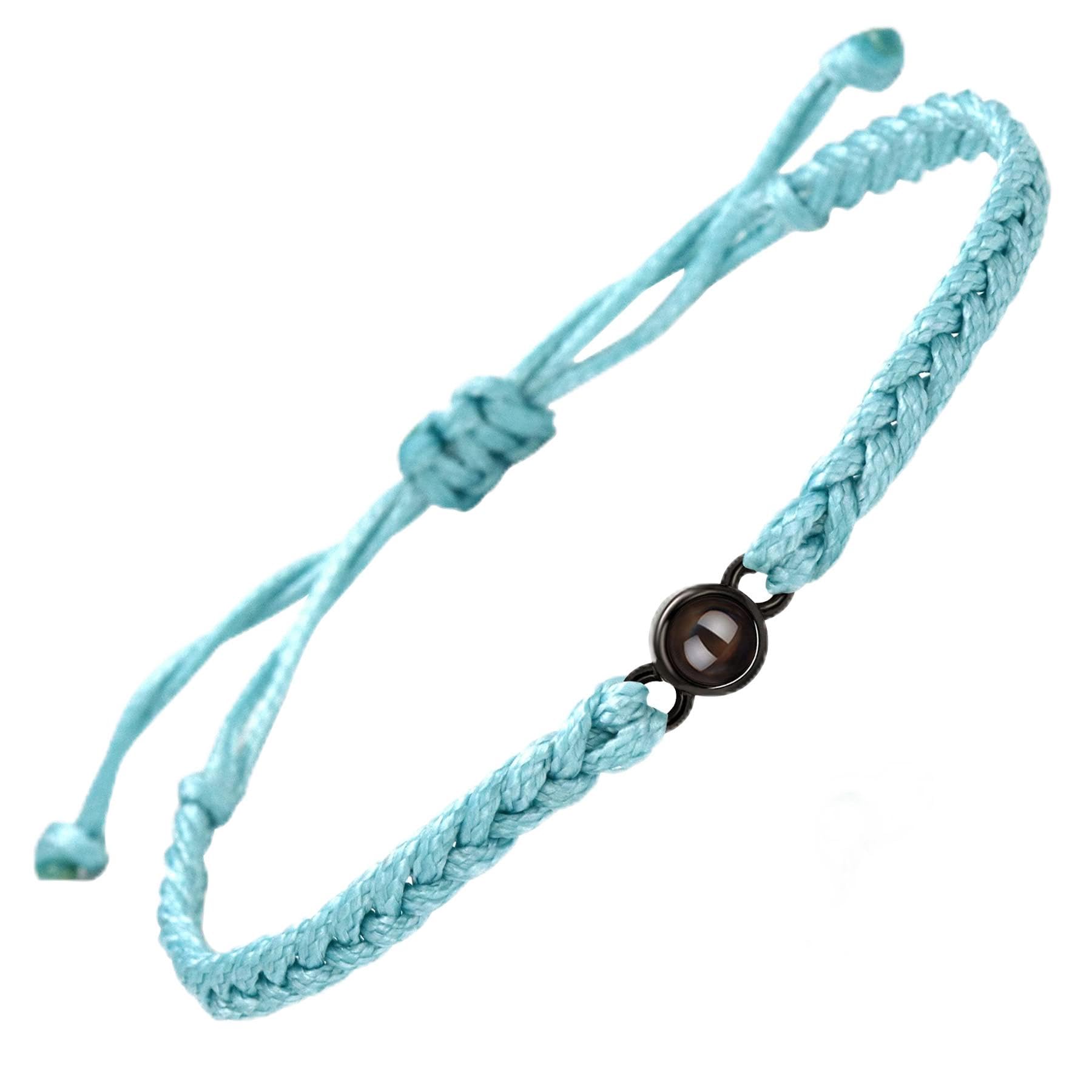 SUPHELPU Custom Bracelets with Picture Inside, Personalized Photo Bracelet Projection, Personalized Gifts for Men Memorial, Men's ID Bracelets