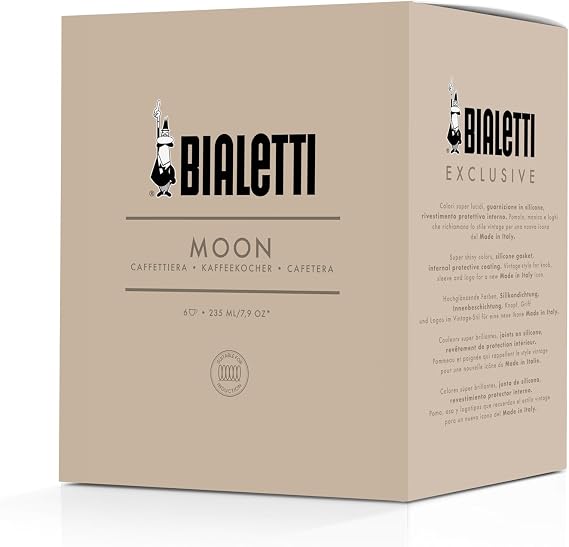 Bialetti ビアレッティ Moon Exclusive for 4 Cups, Compatible with Direct Heat/IH Coffee Maker, Espresso Maker, Moka Pot