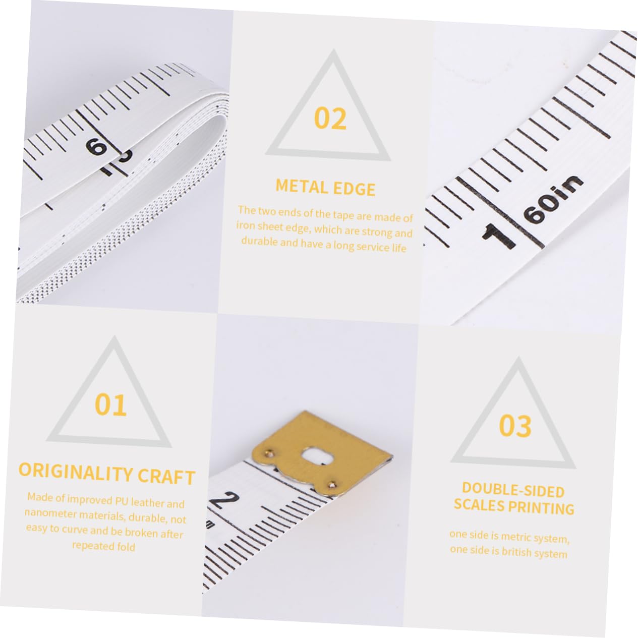 iplusmile 3 Sätze Mini Rundmaßband Set Maßband Weißes Maßband Präzises und Flexibles Messinstrument für Zuhause und Unterwegs Leicht und Tragbar Langlebig und Benutzerfreundlich
