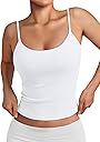Trendy Queen Double Lined Adjustable Spaghetti Strap Tank Top for Women Cute Summer Basic Crop Top for Teen Workout Going Out
