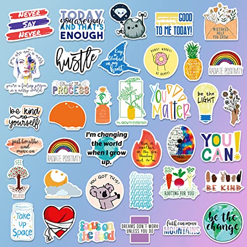 Lifebe 100Pcs Inspirational Stickers For Water Bottles, Positive Quote Stickers For Laptop Computer Scrapbook Notebook Journaling, Motivational Words Stickers For Teens Adults, Waterproof Vinyl Mental Health Stickers #TOP1