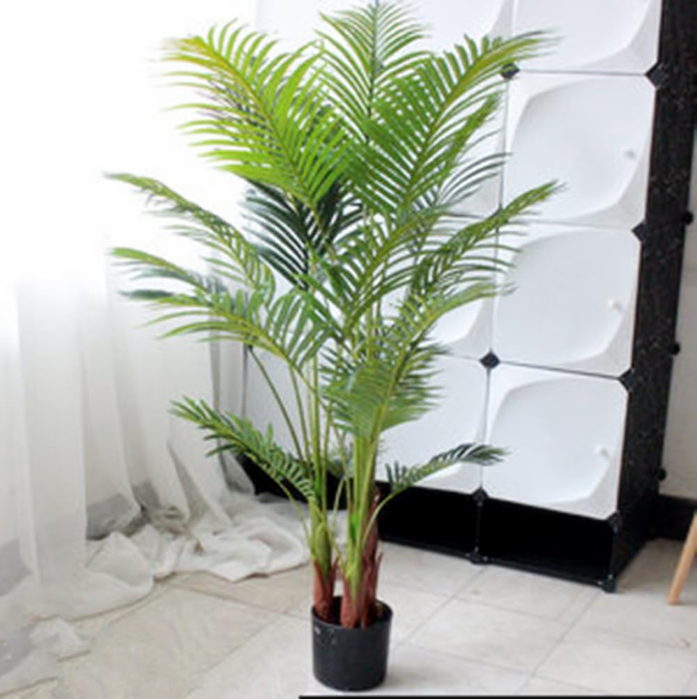 Artificial Tree Fake Areca Palm Tree Faux Plants,Tropical Tree Kentia Palm Realistic plants with 15 PCS Lifelike Leaves and Branches in Nursery Pot(160cm High)