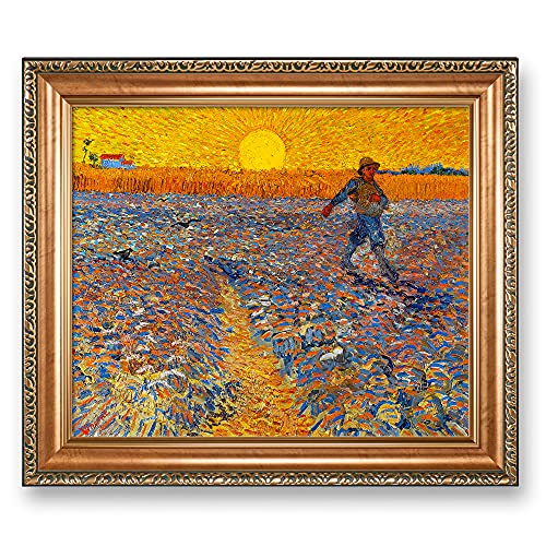 A&T ARTWORK The Sower by Vincent Van Gogh.Framed Size:24.5x20.5 inches,Image
