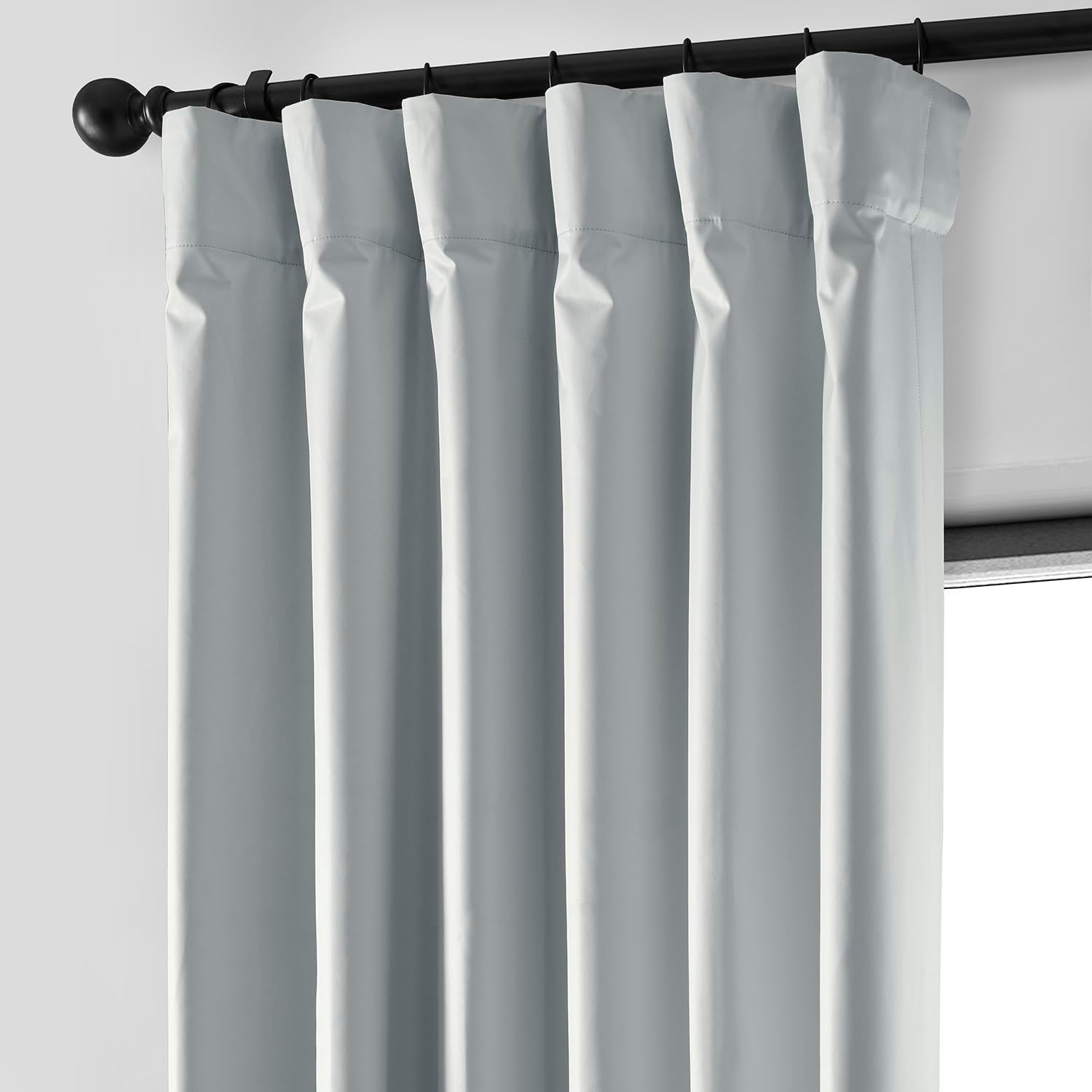 HPD Half Price Drapes Essential Solid Blackout Curtains for Bedroom 96 Inches Long (1 Panel) Thermal Insulated Blackout Curtains for Living Room Rod Pocket Window Curtains, 50W x 96L, Silver Grey