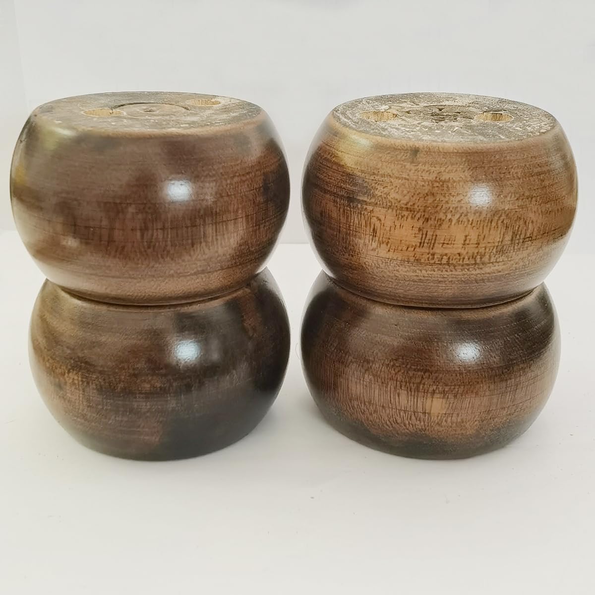 2 Inch Wood Sofa Furniture Legs Round Walnut Bun Feet 2 Inch Tall Legs Replacement for Sofa/Couch/Ottoman/Loveseat/Cabinet with Screw Set of 4 (Diameter: 2.7inch, Walnut)