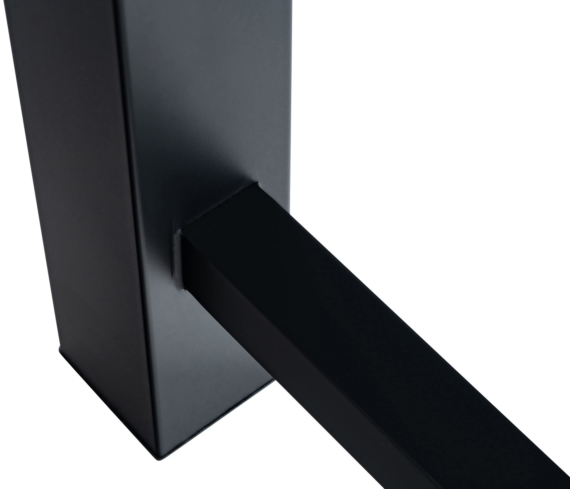 CLP Lot De 2 Pieds en Acier Poudré Harry I Pieds Style Industriel pour Construction De Table I Pieds De Table pour DIY, Couleur:Noir