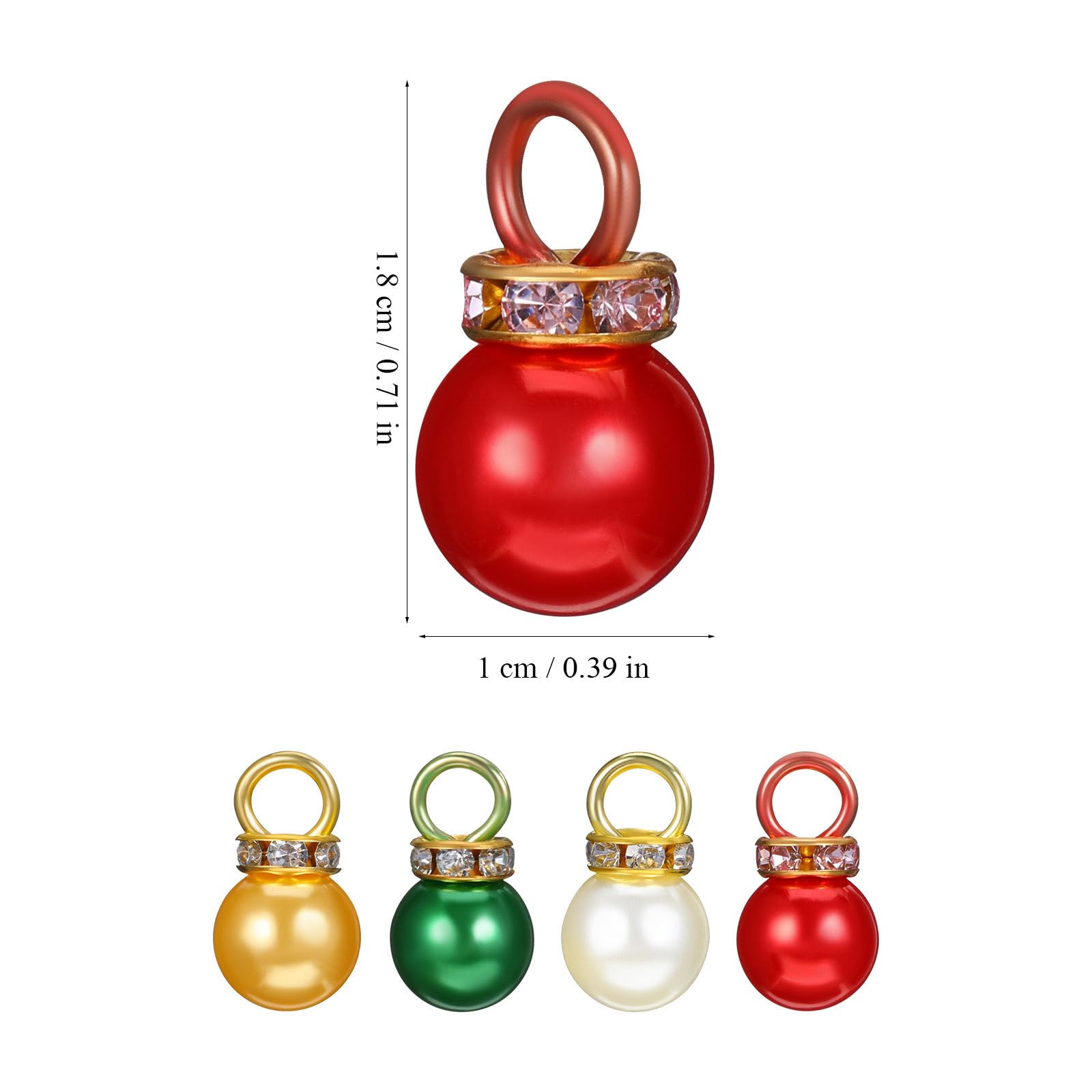 200 Kleiner Weihnachtsbaumkugeln aus Simulationsperlen Leichte Hängung Lichtechte Christbaumkugel Anhänger für Festliche Weihnachtsdeko im Innen und Außenbereich