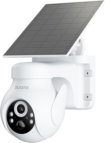 blurams Cámara solar inalámbrica para exteriores, cámaras de seguridad PTZ de 360 inalámbricas para exteriores con seguimiento automático humano,