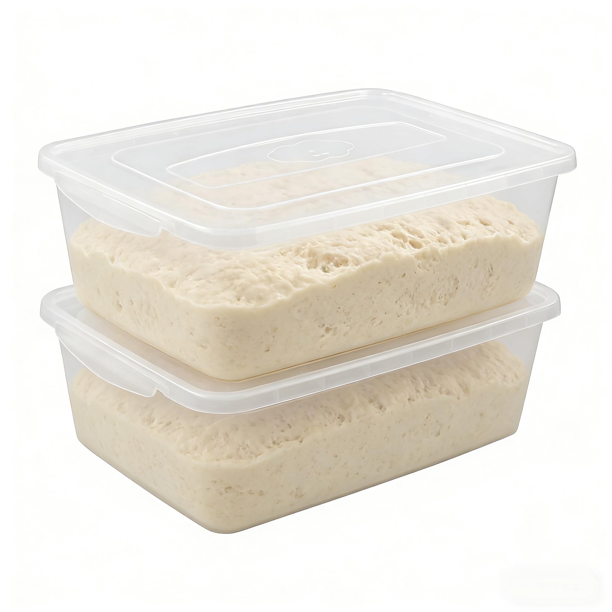 Ikando 2 Pack Pizza Dough Proofing Tray, 16L Preparation Box with Lid