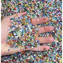 Seed Beads 6/0 4mm Glass Pony Beading DIY Craft Jewelry Making Assorted Mixed Colors, Large Bulk Set of Beads Mixed Colors 3/4 Pound