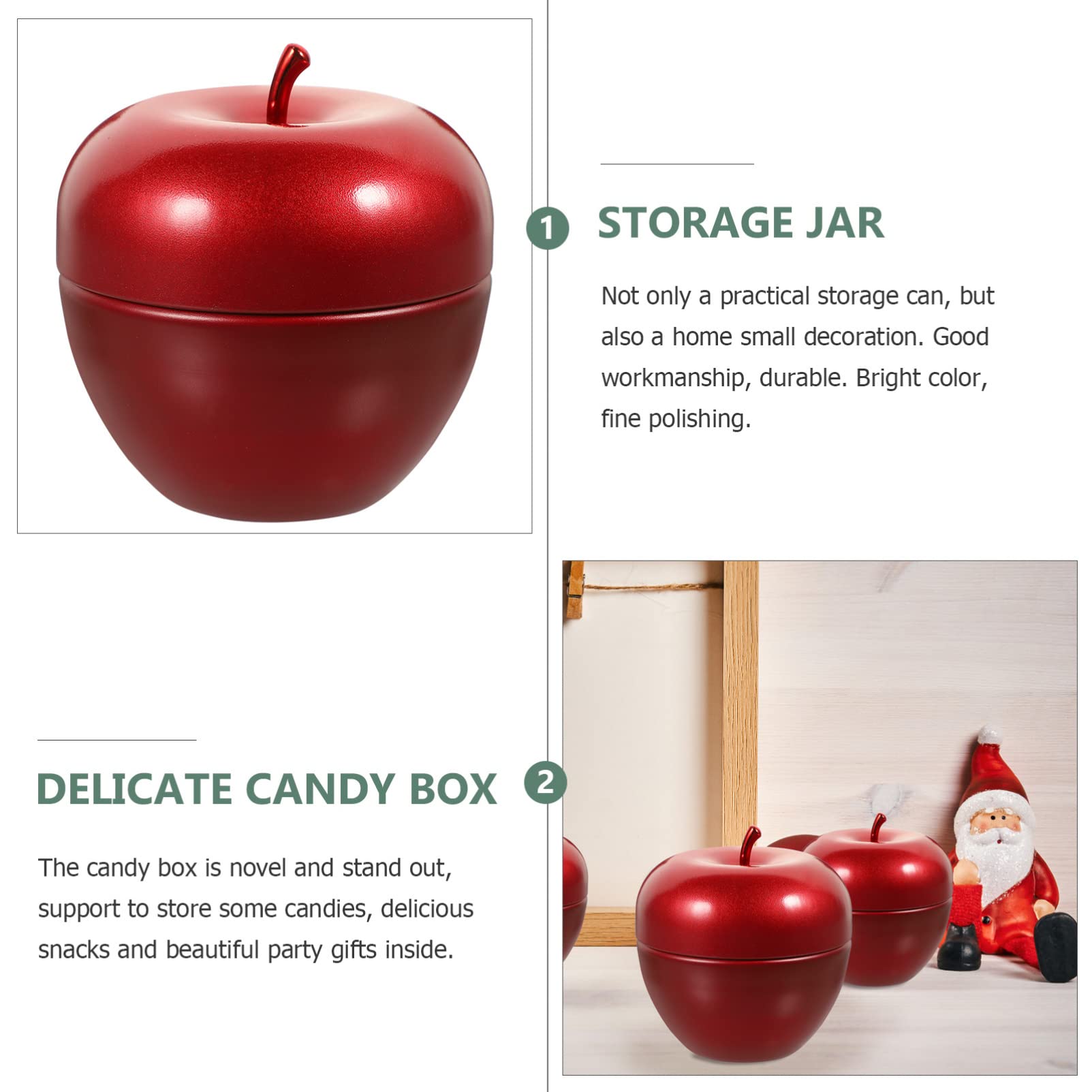 Amazon｜DECORNIJIA 10個 りんご型 収納 タンク ブリキ りんご