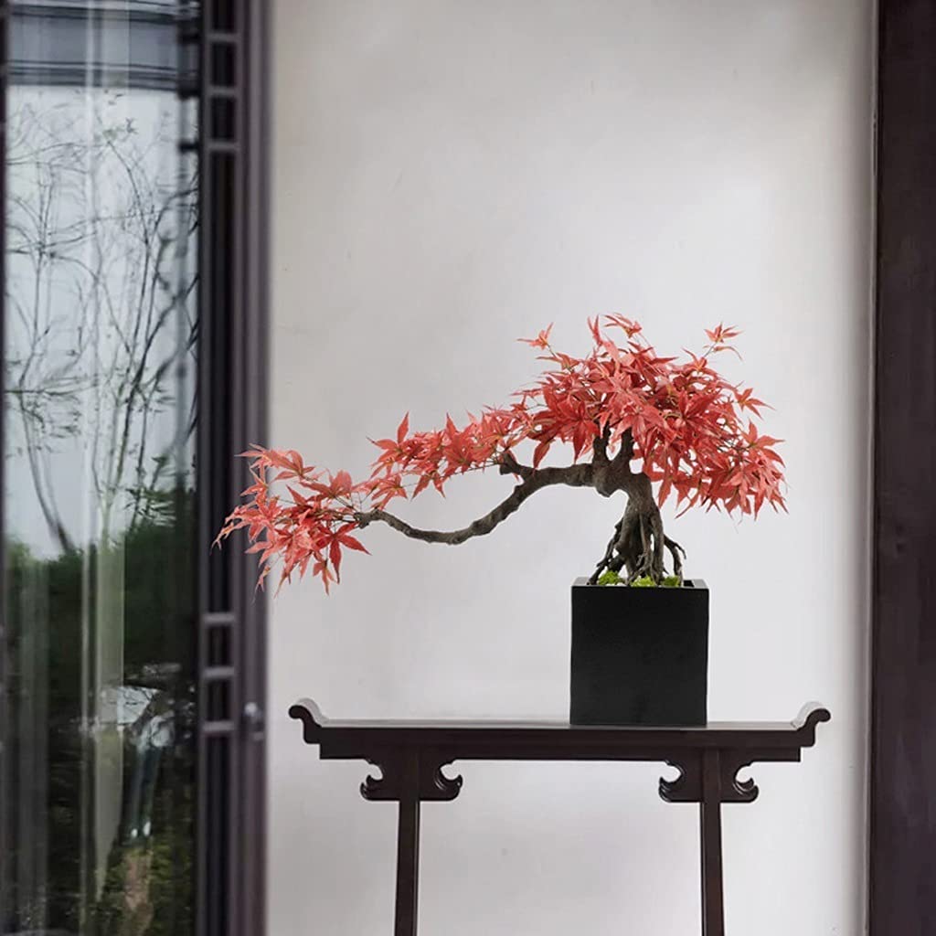 Bonsaï Artificiel Simulation Artificielle Rouge érable Fausse Plante for Salon Bureau et Ornements de Faux Maison Plantes Faux Arbre D'intérieur