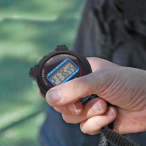 Miniatura 5 de GANAZONO Digital Stopwatch with Date Display High Accuracy Timer for Swimming Running Training Portable Lightweight Sports Timer for Coaches Black