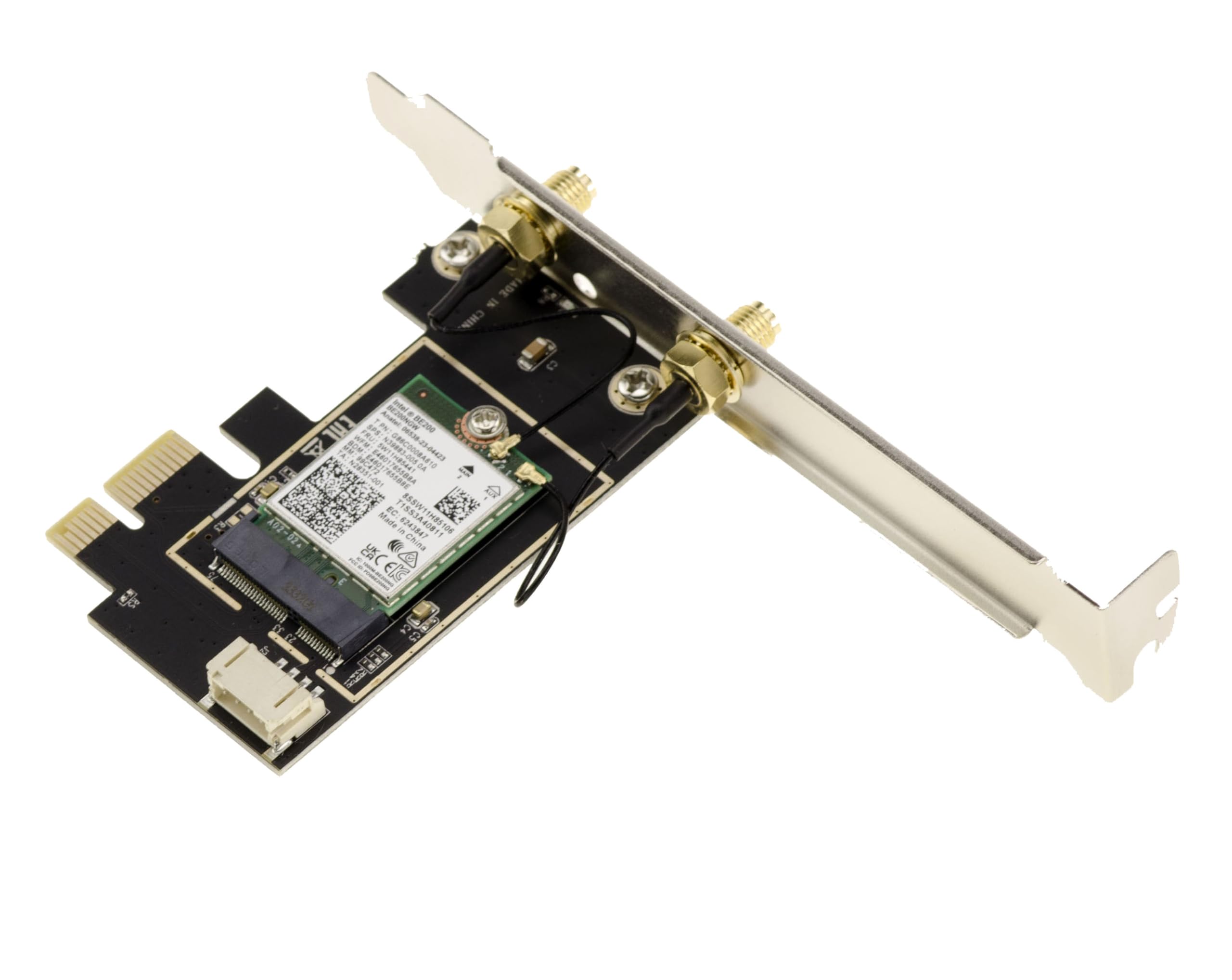 KALEA-INFORMATIQUE Carte PCIe WiFi 7 Intel BE200 Bluetooth 5.4 | Carte PCIe Wi-Fi 7 compatible Wi-Fi 6/6E et Bluetooth 5.4 avec contrôleur Intel BE200 et débits jusqu'à 5 Gbit/s.