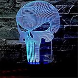 Skull 3D Illusion Lamp for Halloween Decor, Elstey 7 Color Changing Touch Table Desk LED Night Light Great Kids Gifts Home Decoration