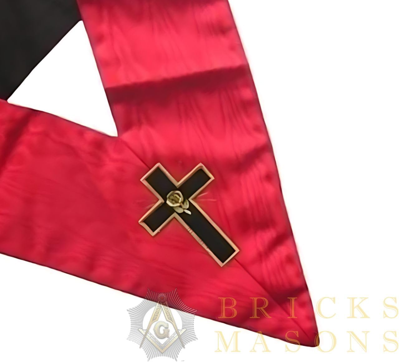 Bricks Masons Masonic Officer's collar - AASR - 18th degree - Knight Rose Croix - Latin cross
