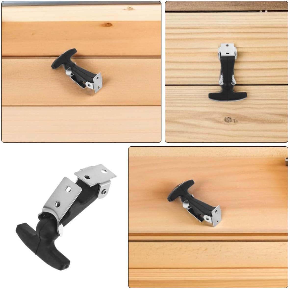 3pcs Rubber Draw Latch with T-Handle for Toolbox and Machinery