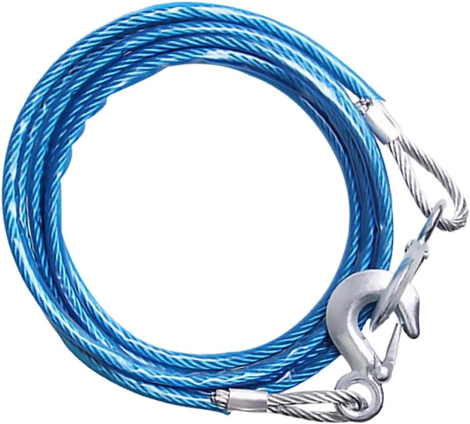 4m Car Winch Rope 5 Tons Steel Wire with Strong Hooks