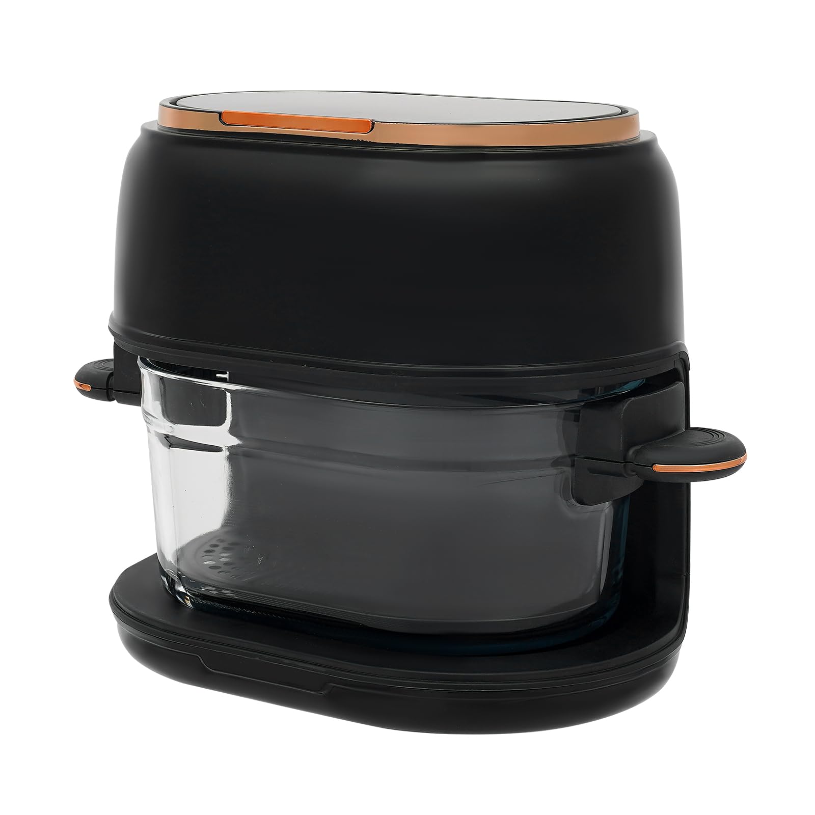 Freidora de aire caliente de 4 litros, con pantalla táctil, freidora de aire caliente con cesta de freír visible, freidora de aire caliente para comidas rápidas, alitas de pollo, pescado, carne (negro