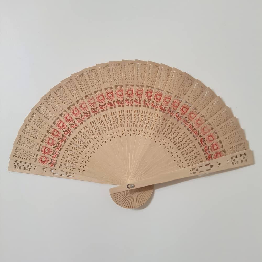 Éventails en bois de santal personnalisés pour mariage et plage d'été (Lot de 20 pièces, Type B)