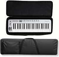 Capa Bag Acolchoada Luxo para Teclado Roland XPS-30 Estojo Estofado, Almofadado, Macio com Enchimento, Impermeável, com Bolso e Alça de Transporte Capa Bag Acolchoada Super Luxo Teclado Musical Roland
