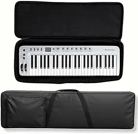Capa Bag Acolchoada Luxo para Teclado Roland XPS-30 Estojo Estofado, Almofadado, Macio com Enchimento, Impermeável, com Bolso e Alça de Transporte Capa Bag Acolchoada Super Luxo Teclado Musical Roland