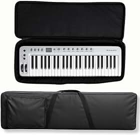 Capa Bag Acolchoada Luxo para Teclado Roland XPS-30 Estojo Estofado, Almofadado, Macio com Enchimento, Impermeável, com Bolso e Alça de Transporte Capa Bag Acolchoada Super Luxo Teclado Musical Roland