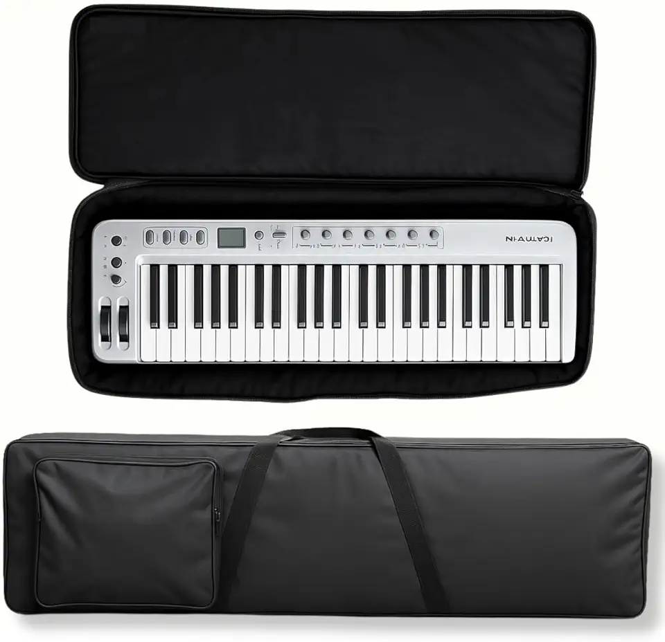 Capa Bag Luxo Acolchoada Para Teclado Roland XPS-10 Case Protetor Estofado Almofadada Macia Revestida com Enchimento, Espumada, Impermeável com Bolso Acessórios e Alça Confortável