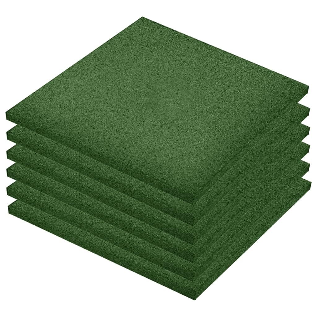 vidaXL 6x Piastrelle Anticaduta Morbide Durevoli Resistenti Sicurezza Bambini Pavimentazione Tappeto Parco Giochi in Gomma Verde