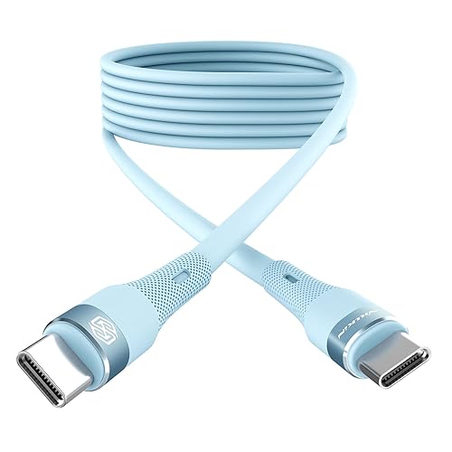 Nillkin Cable USB C a USB C, silicona líquida, 4 pies, cable de carga rápida tipo C de 60 W para iPhone 1515 Pro15 Plus15 Pro Max, Samsung Galaxy