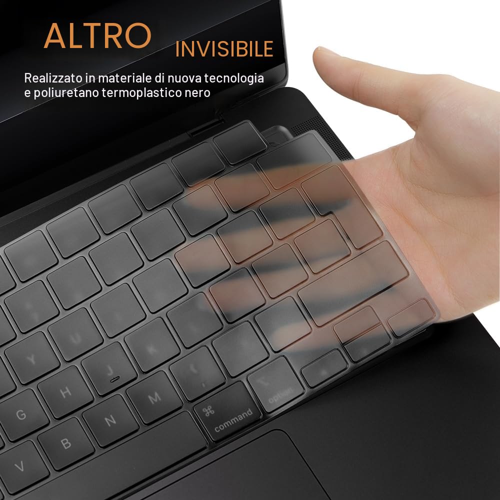 Cover per tastiera per MacBook Pro 14/16 pollici (M5-M1) Air 13,6/15 pollici (M5-M2) & Neo 13 pollici (A18) A3404 A3426 A3449 A3429 A3434 A3240 Pellicola Protettiva Copertura