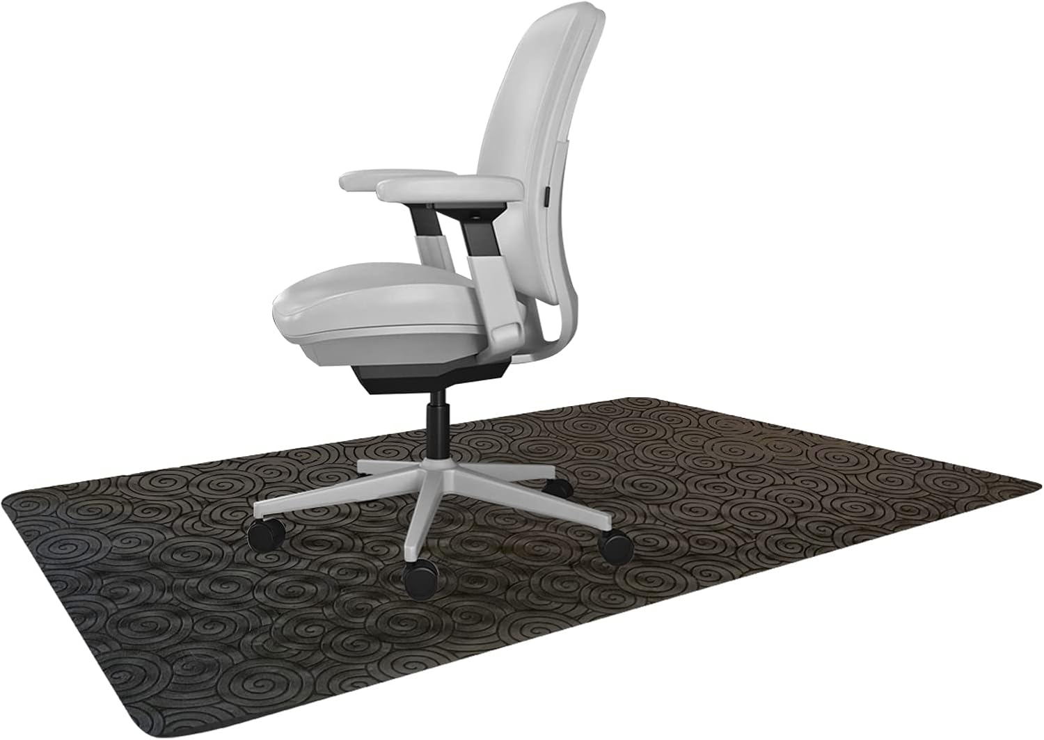 Resilia Office Desk Chair Mat - for Low Pile Carpet ( with Grippers ) Updated Black Swirl Spiral Pattern, 36 Inches x 48 Inches, Made in The USA : Office Products