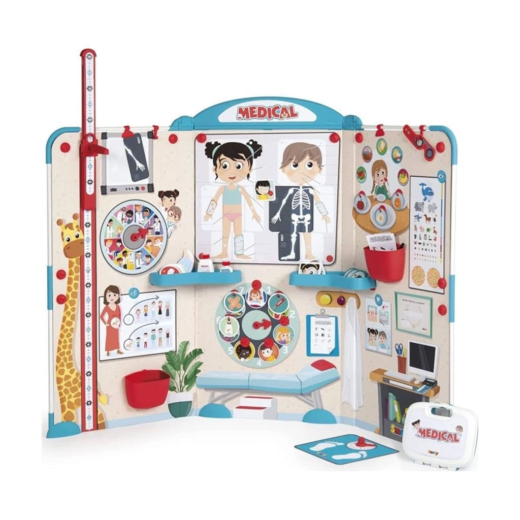 Smoby Gabinet Lekarski Tablica wielofunkcyjna Zestaw Edukacyjny 135x41x120 cm