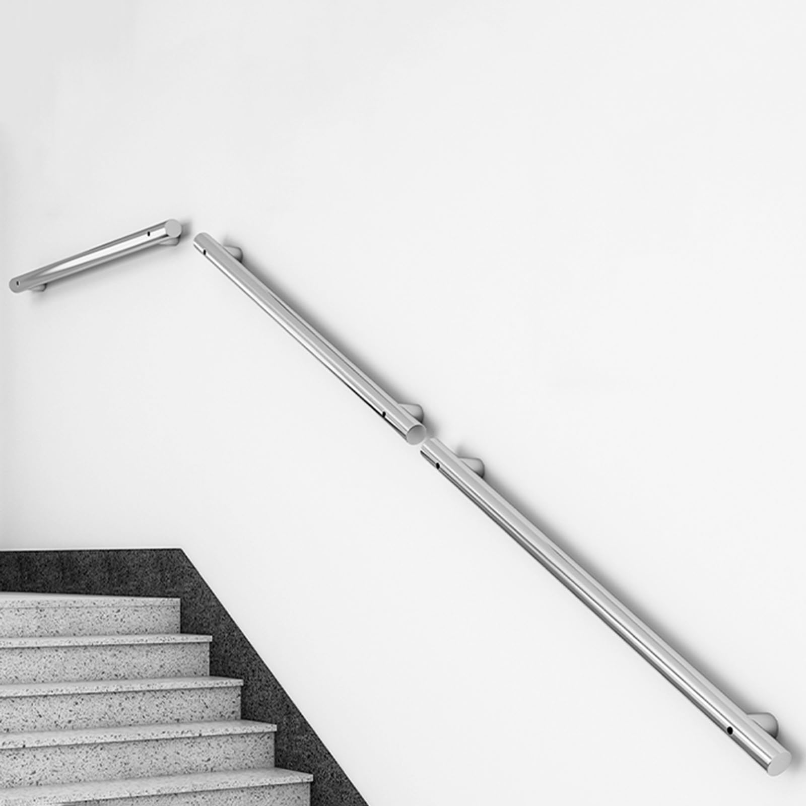 Barandilla de acero de metal para jardines de infantes y pasillos de hospital, soporte de seguridad resistente de 2 m con accesorios de pared para pasos seguros