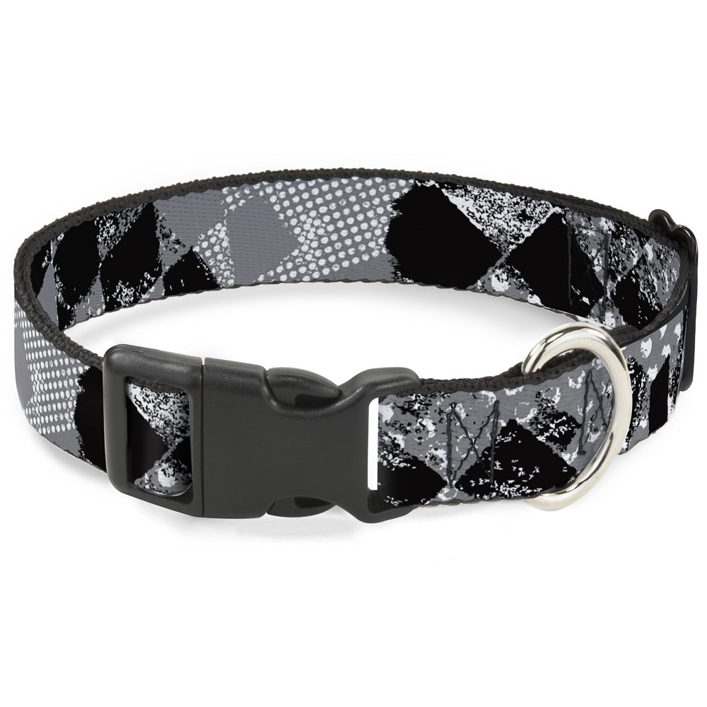 Collier de chien damier noir et blanc Buckle Down idéal pour les balades et l'éducation de votre animal