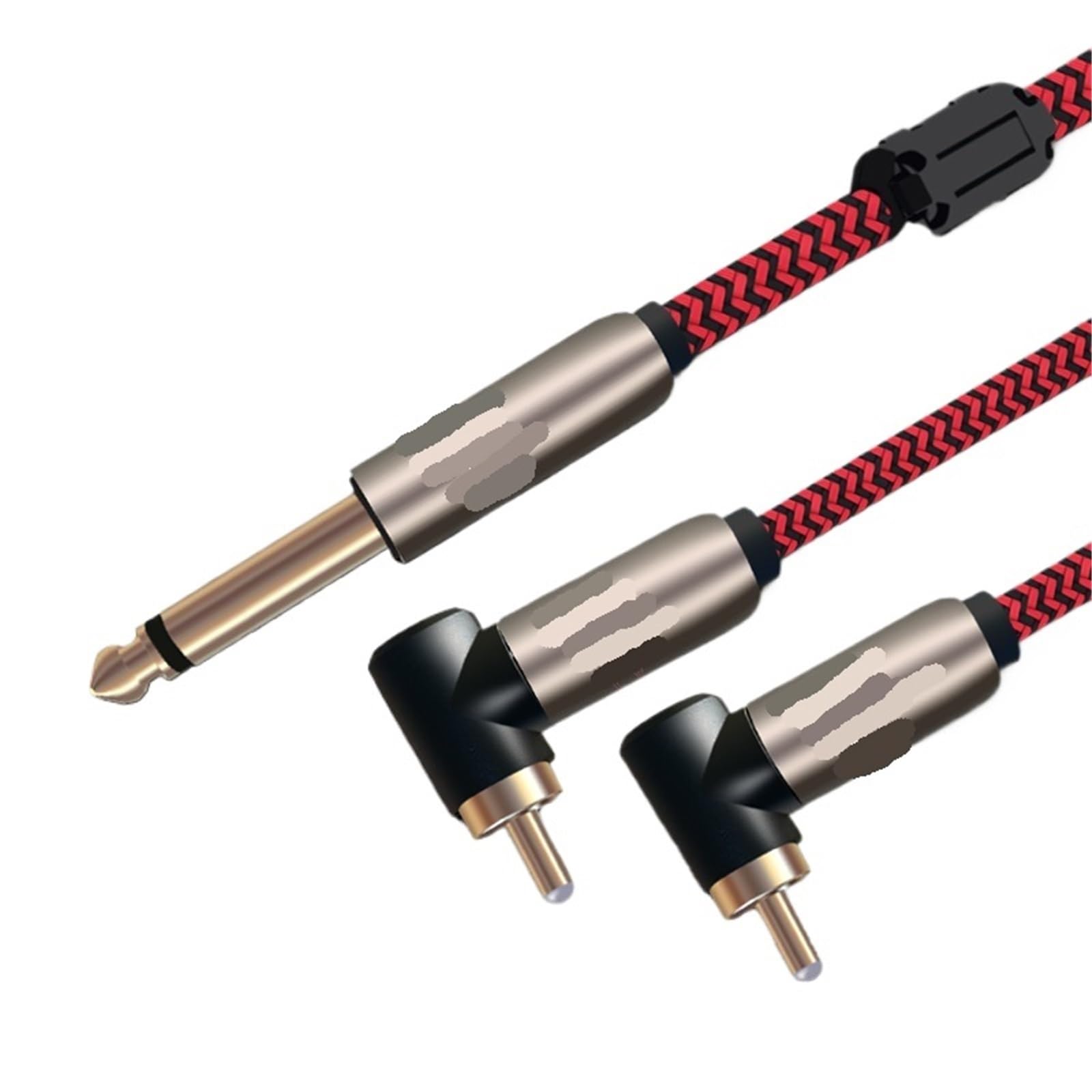 Stereo kabel audio, 1/4", wtyczka jack 6,5 mm do podwójnego telefonu, 6,5 mm na 2 gitarach elektrycznych, kabel organy Bess (czerwony I do 2 l, 0,75 m)