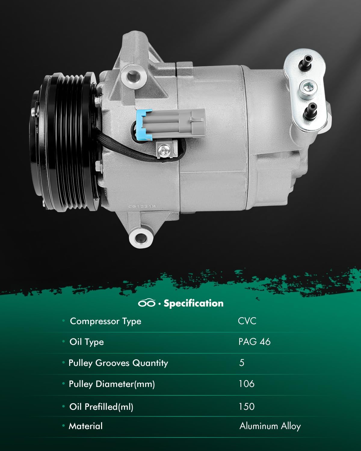 SCITOO Air Conditioner AC Compressor with Clutch for Saturn Astra 1.8L 2008-2009 (93168628 94711789)