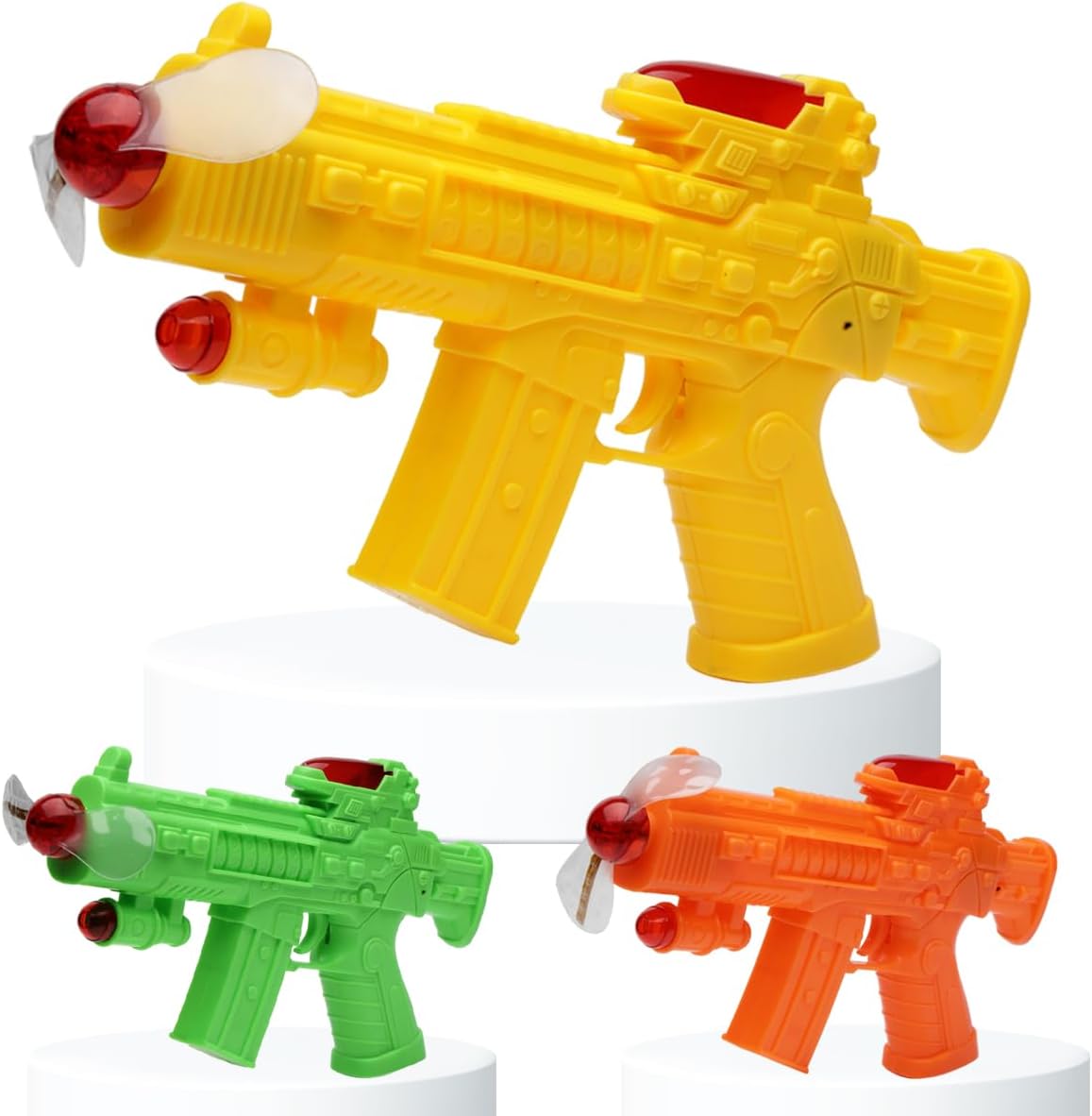 Gooyo Battery Operated Space Gun Toy with Colorful 3D Light Effects Rotating Fan & Musical Sound for Kids/Girls/Boys - 688-A5 (Multi Color, 3xAA Battery)